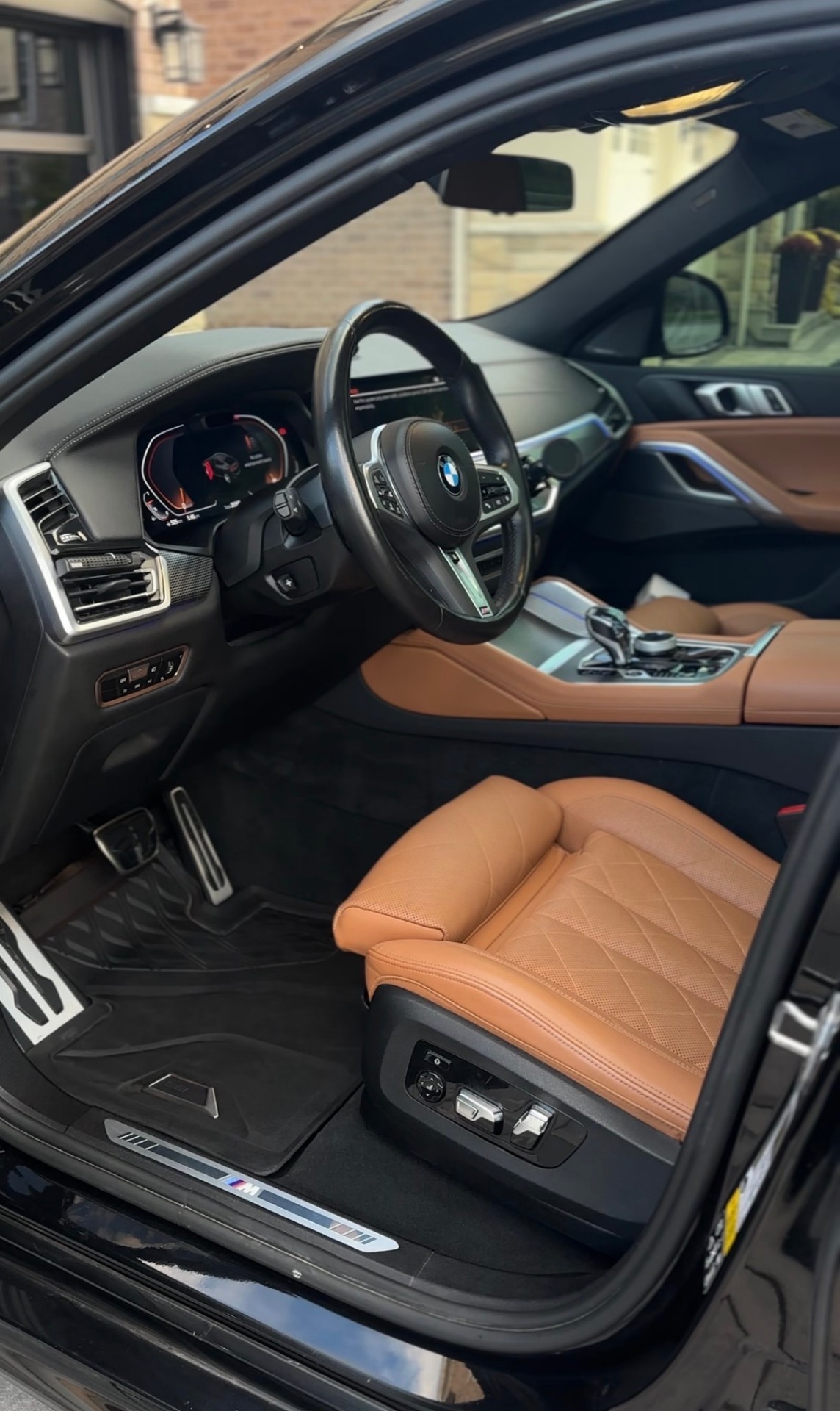 BMW X-series tan leather interior detailed